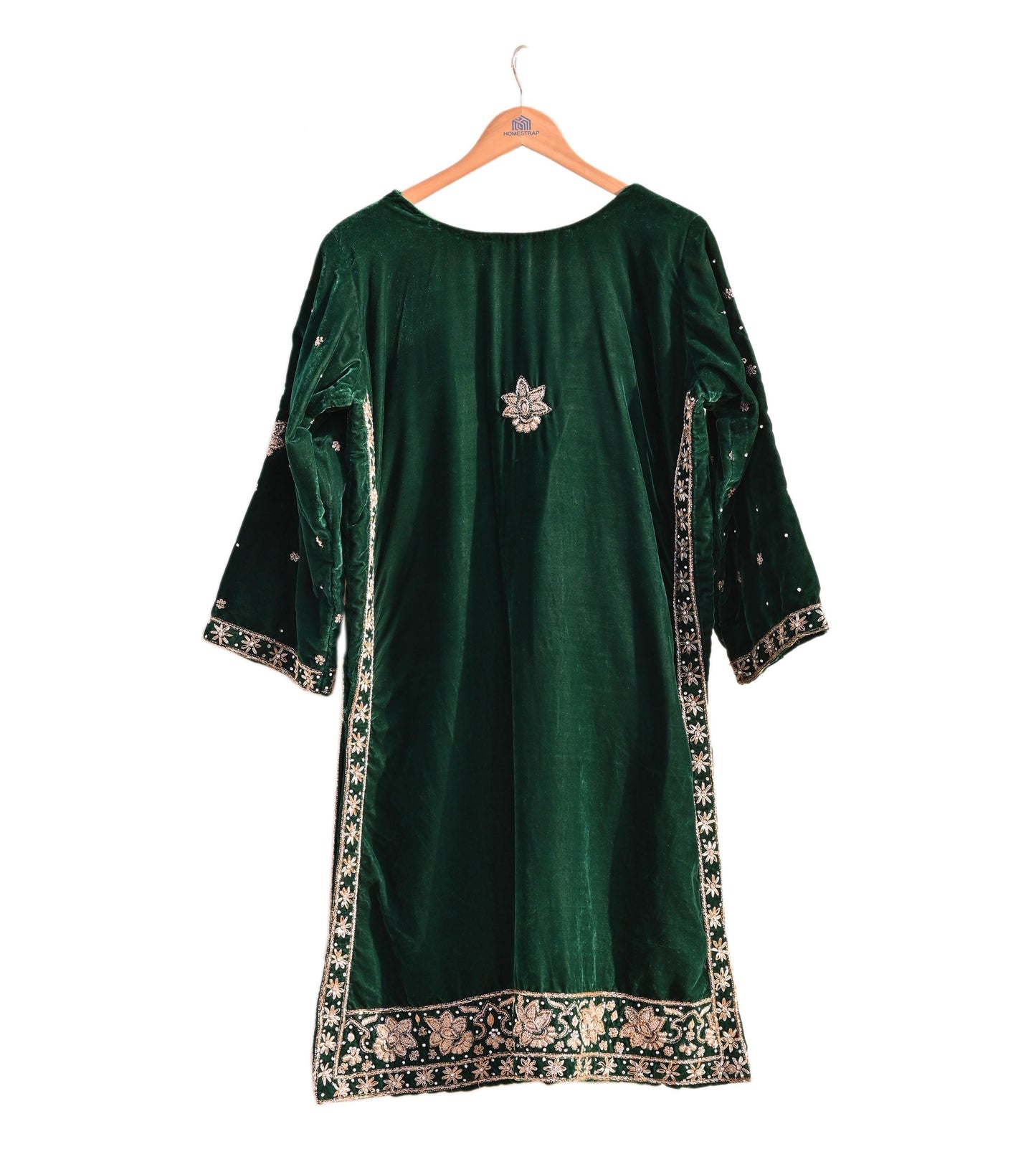 Green Velvet Straight Kurta Vintage Bollywood Dress Zardozi Embroidered Floor Length Ethnic Party Wear Wedding Outfit