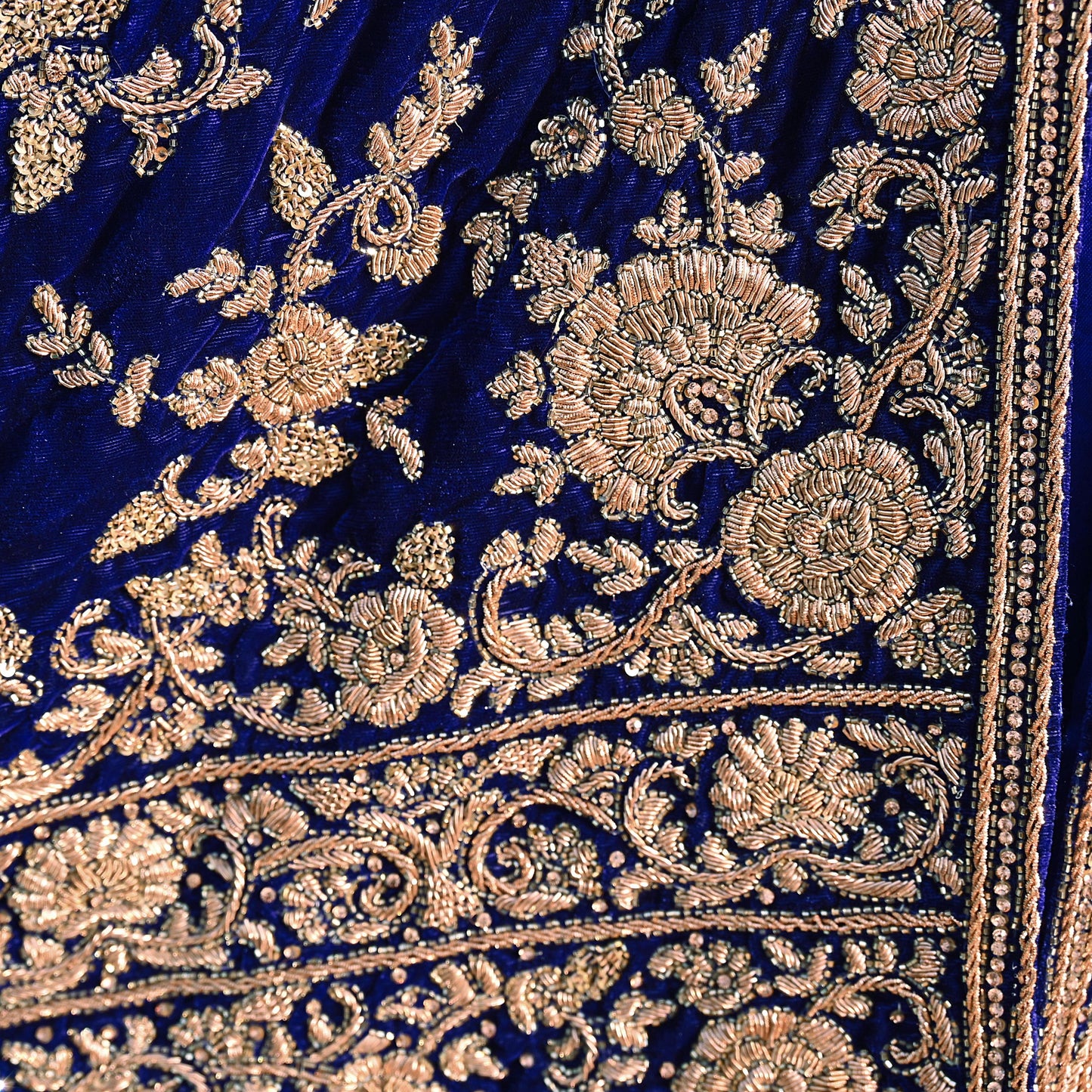 Royal Blue Velvet Anarkali Gown Vintage Bollywood Dress hand Zardozi Embroidered Floor Length Ethnic Party Wear Wedding Outfit