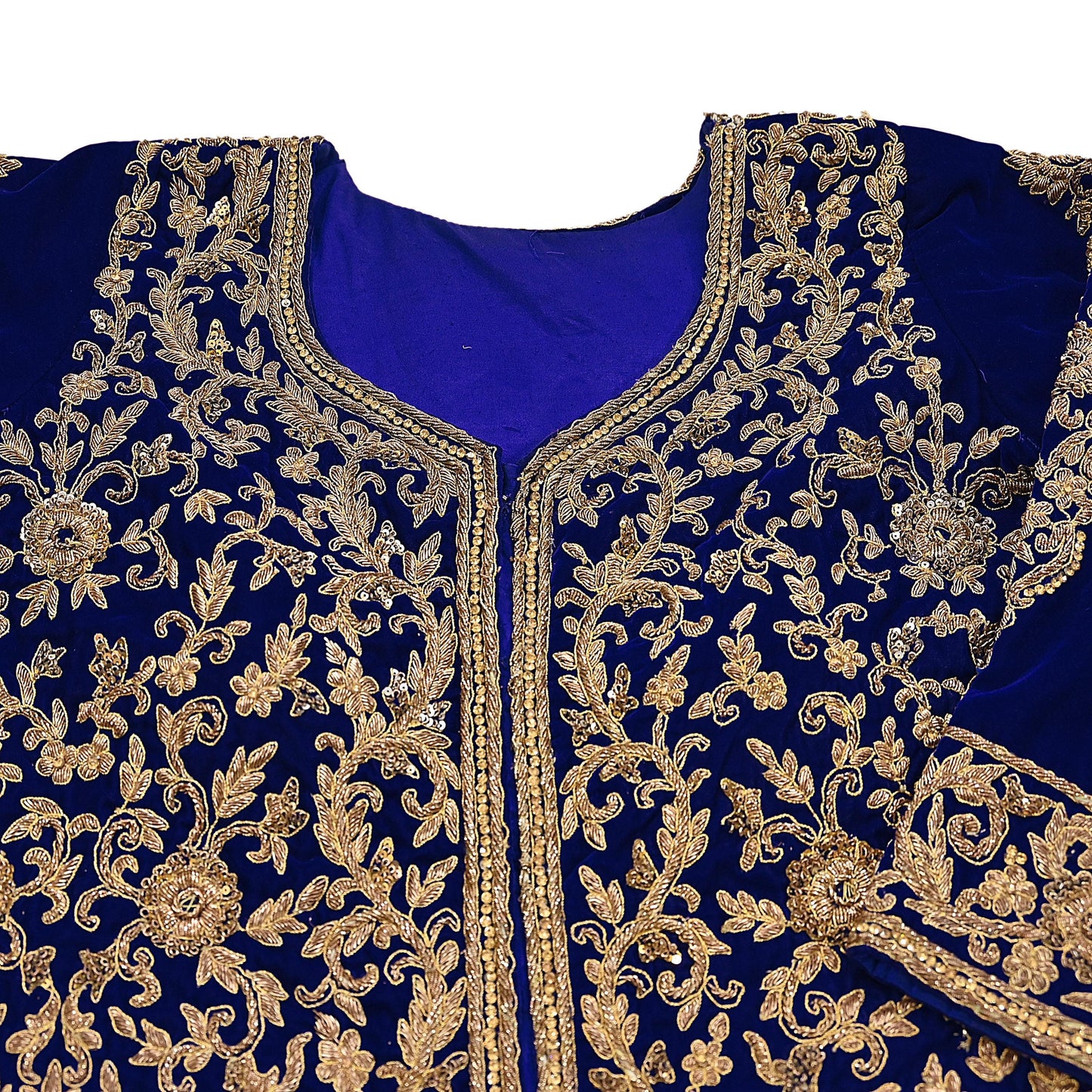 Royal Blue Velvet Anarkali style Gown Vintage Bollywood Dress hand Zardozi Embroidered Floor Length Ethnic Party Wear Wedding Outfit