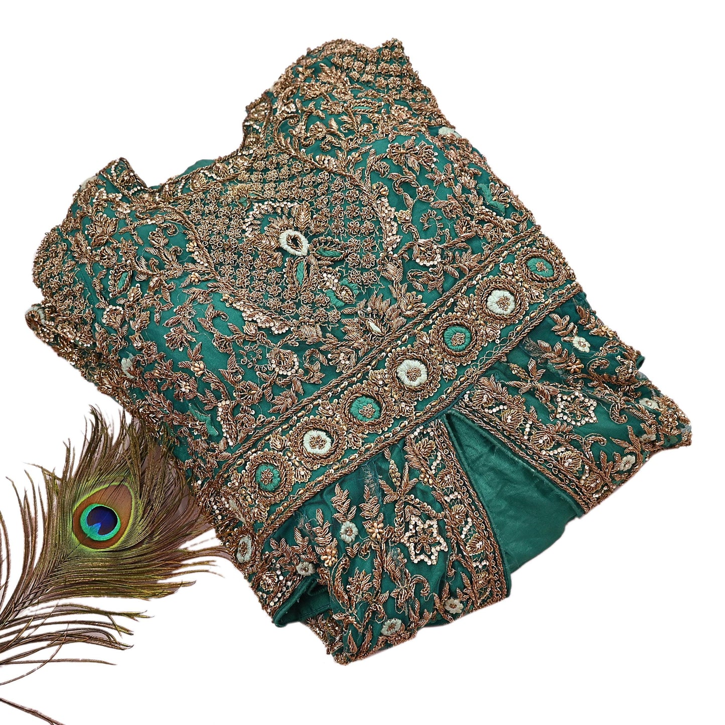 Green Net Anarkali style Gown Vintage Bollywood Dress Zardozi hand Embroidered Floor Length Ethnic Party Wear Wedding Outfit